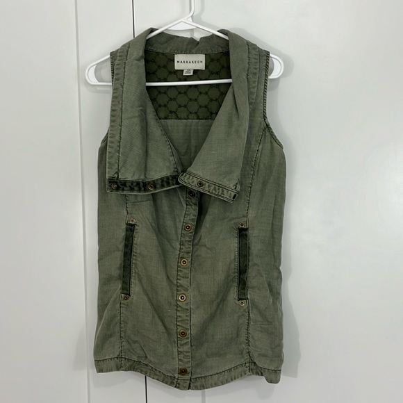 Anthropologie Marrakech XS Olive Green Tombolo Utility Vest with Pockets - Picture 8 of 13